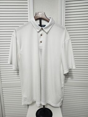 Mens White Polo Shirt with Classic Collar